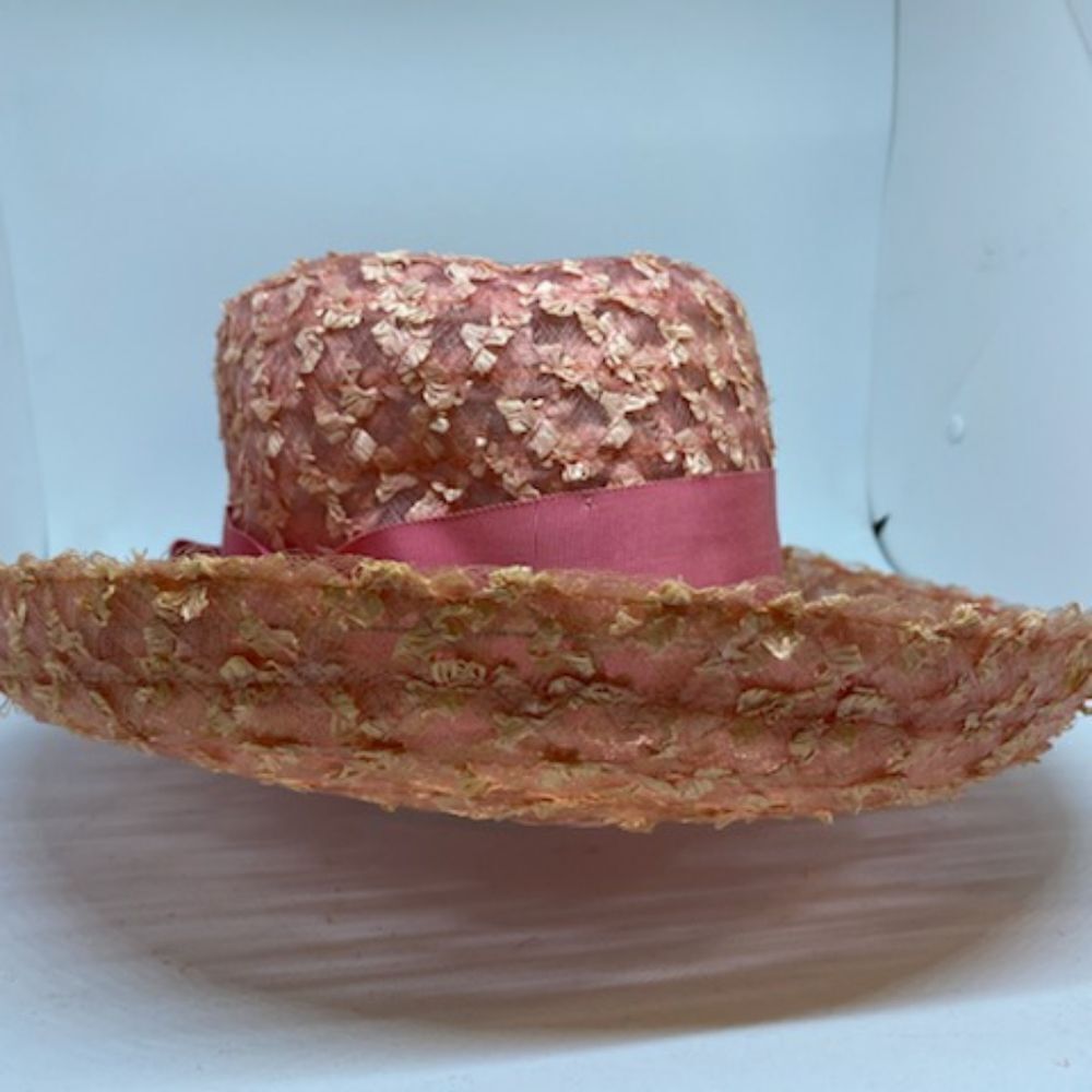 Vintage Union Made Pink Hat with Pink Ribbon